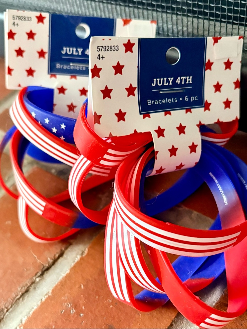 NWT Silicone Bracelets, featuring red, white, and blue patriotic designs